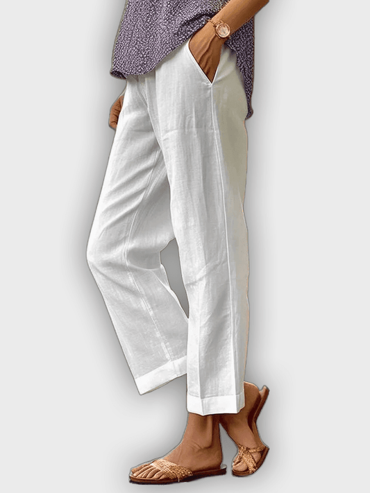 מכנסיים נוחים כותנה ולינן - נושמים בהתאמה רפויה