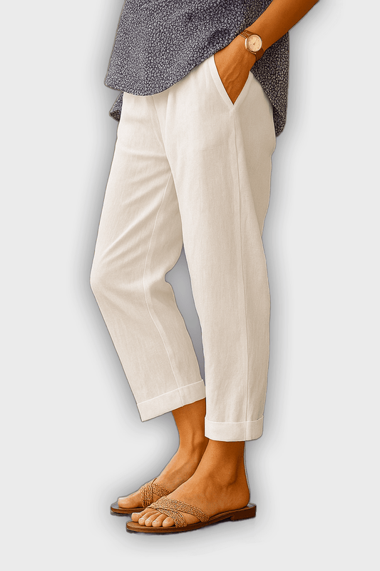 מכנסי הקיץ BRIGIDA מבד פשתן וכותנה