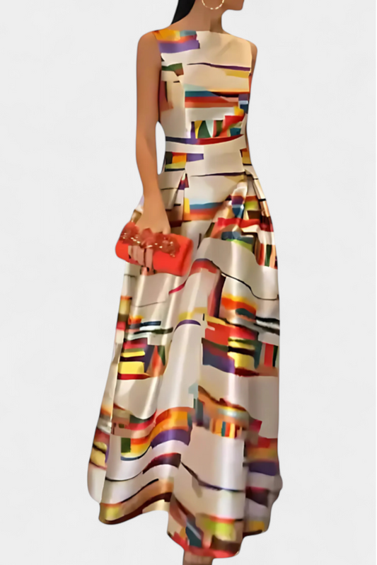 סמלת זארה עם גב חשוף ודגם אמנותי