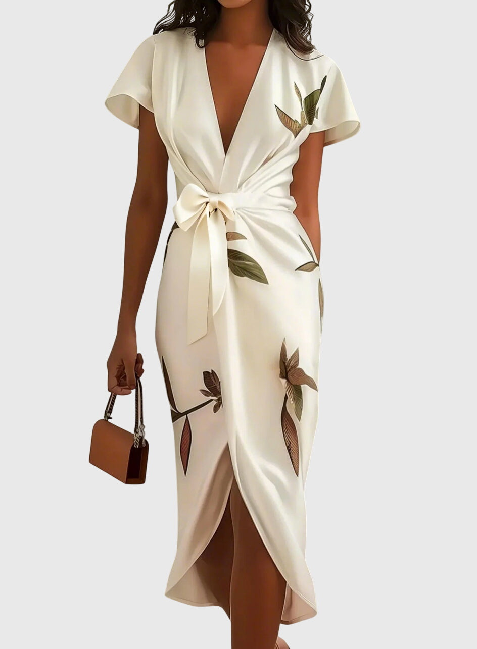 שמלות סטן לבנה אלגנטית