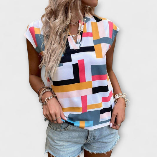 חולצת קלואי קצרת שרוולים אלגנטית