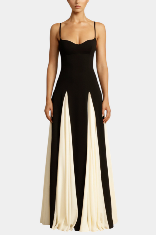 קטלינה שמלת מקסי ביפולר עם רצועות דקות