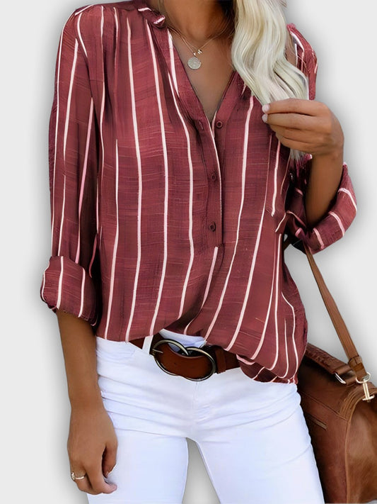 חולצת לינאה אלגנטית עם שרוולים ארוכים ורב-תכליתית