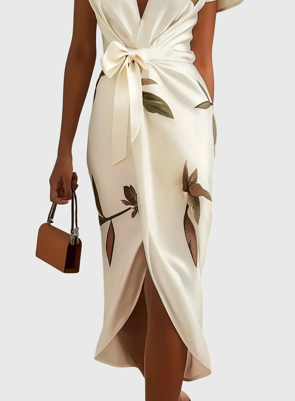 שמלות סטן לבנה אלגנטית