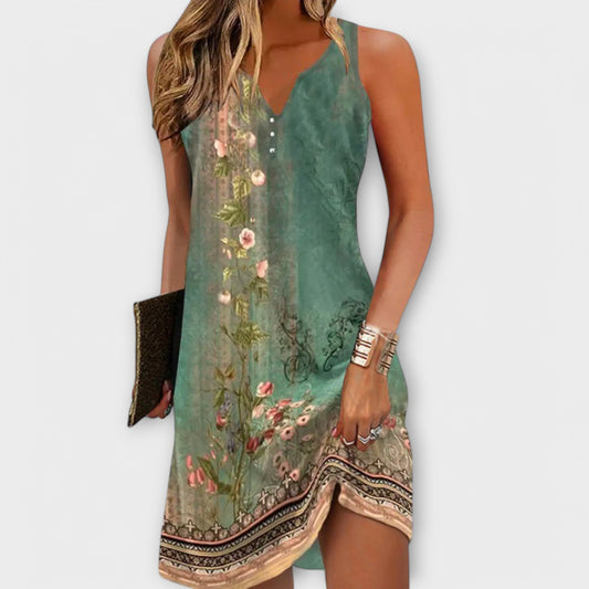 שמלת טסה פרחונית מידי לנשים - קיץ אלגנטי ונוח